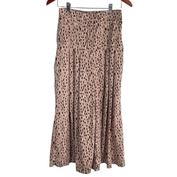 Anthropologie Maeve Isobel Pleated Wide-Leg Animal Print Pants Size Small - Picture 1 of 11